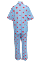 Caryn Lawn Blue/red star Pj Set