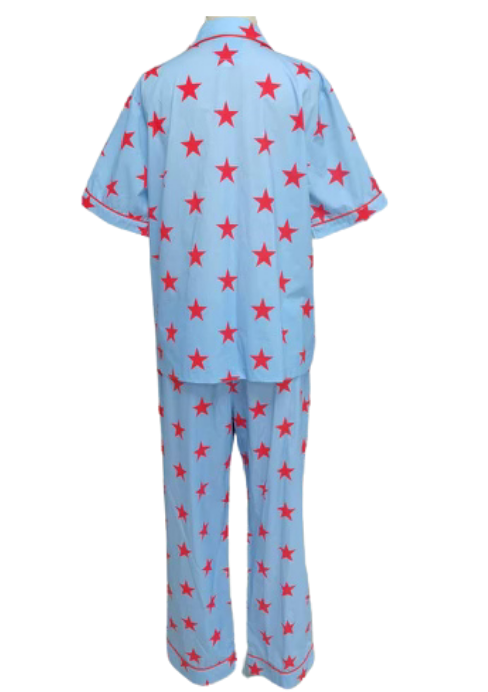 Caryn Lawn Blue/red star Pj Set