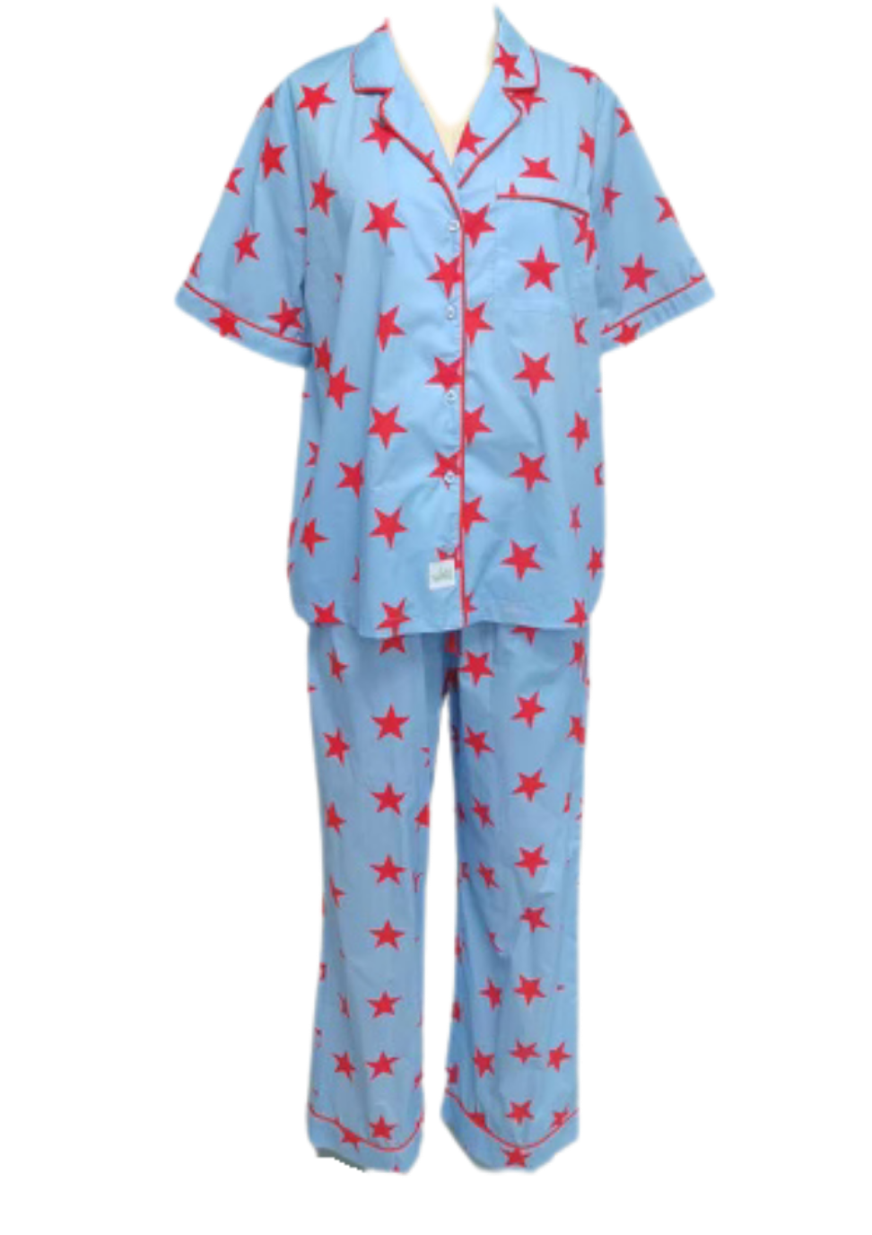 Caryn Lawn Blue/red star Pj Set