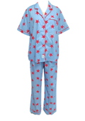 Caryn Lawn Blue/red star Pj Set