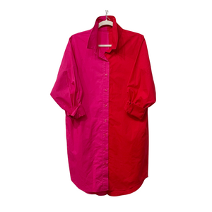 Caryn Lawn Carter Contrast Dress Hot Pink and Red