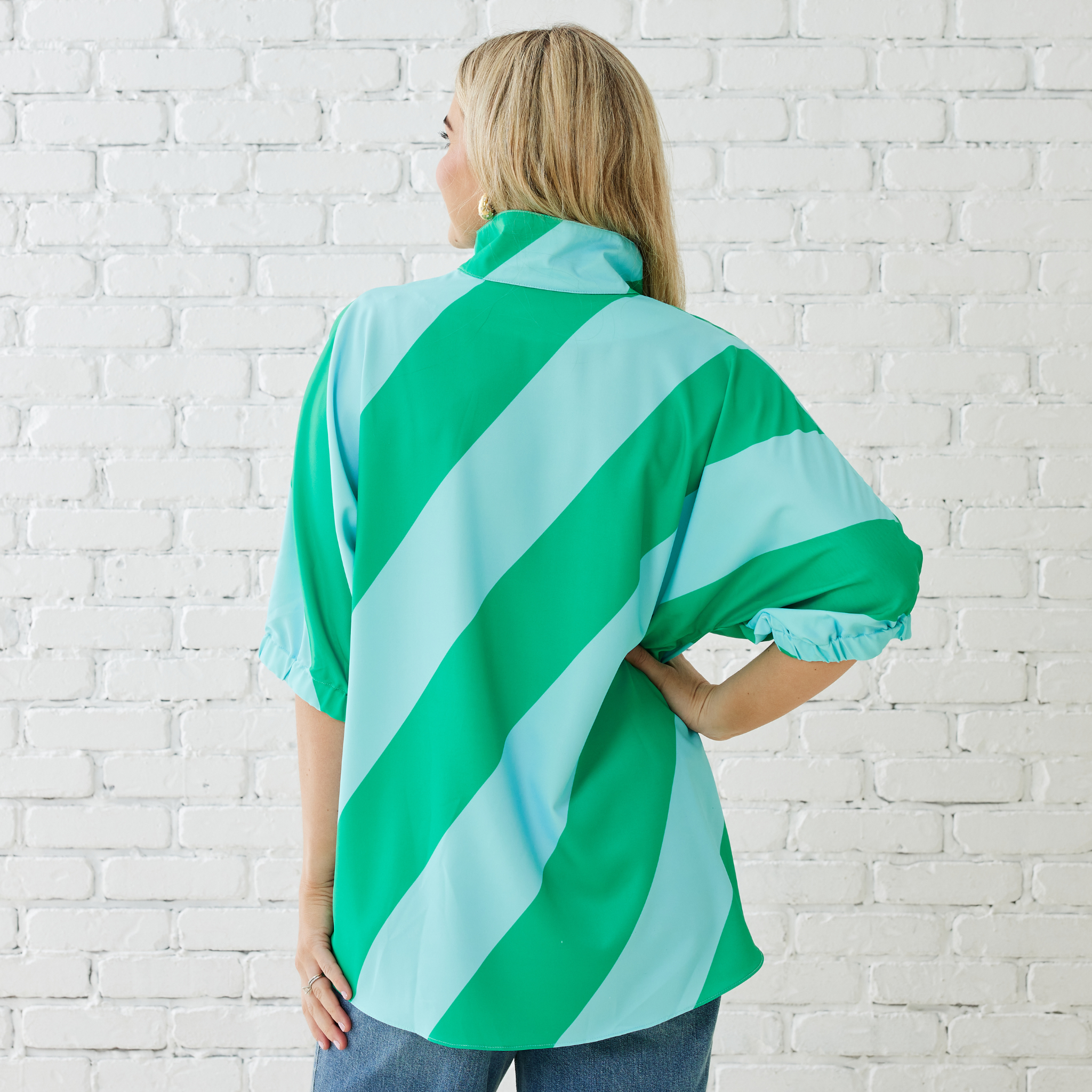 Caryn Lawn COCO TOP AQUA/GREEN