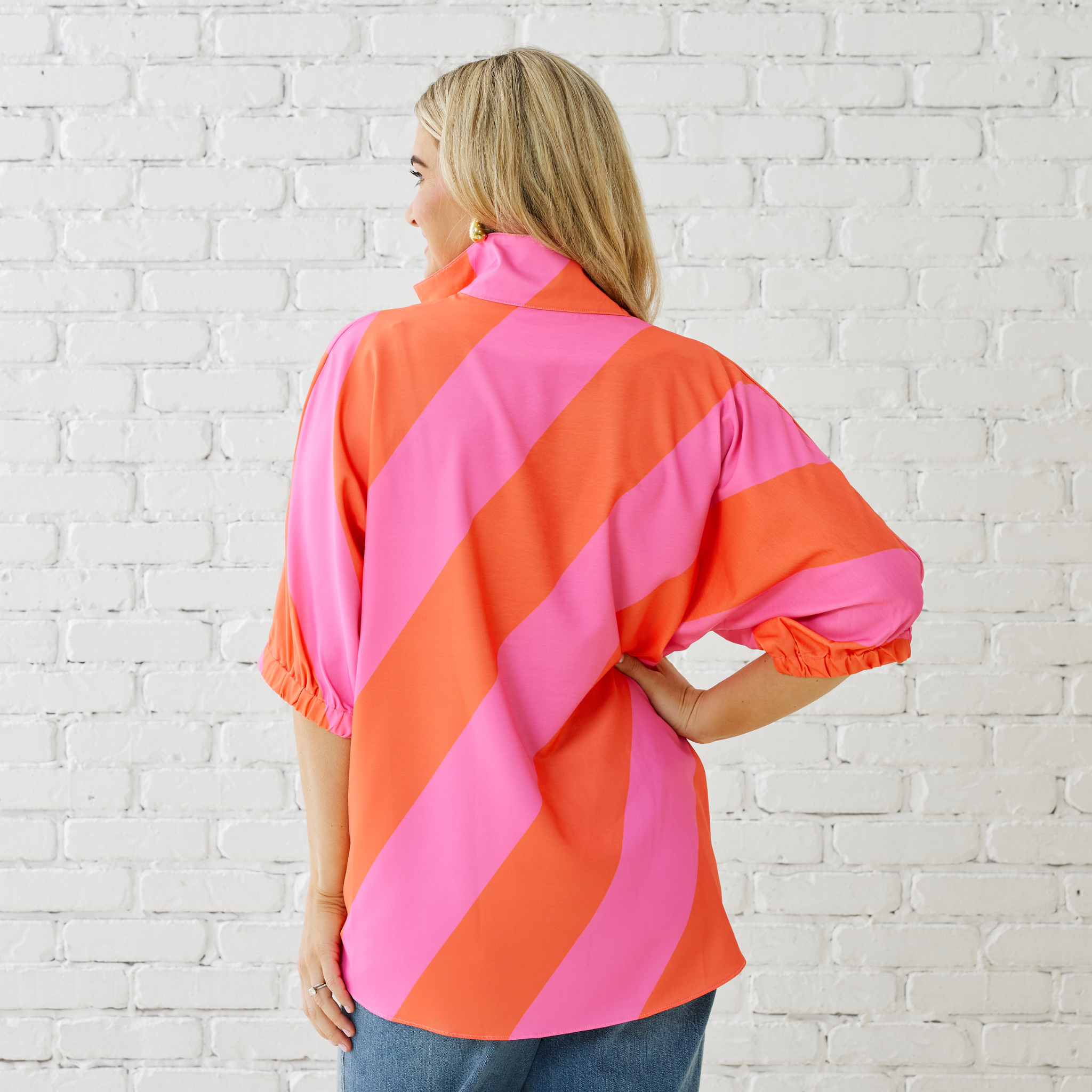 Caryn Lawn COCO TOP PINK/ORANGE