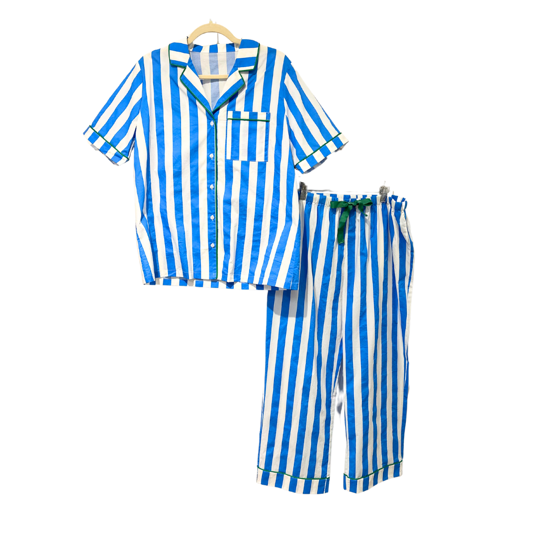 Caryn Lawn Blue Stripe PJ Set