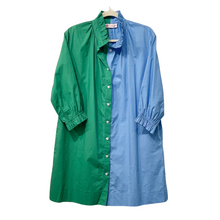 Load image into Gallery viewer, Caryn Lawn Kelsey Contrast Dress Green and Blue