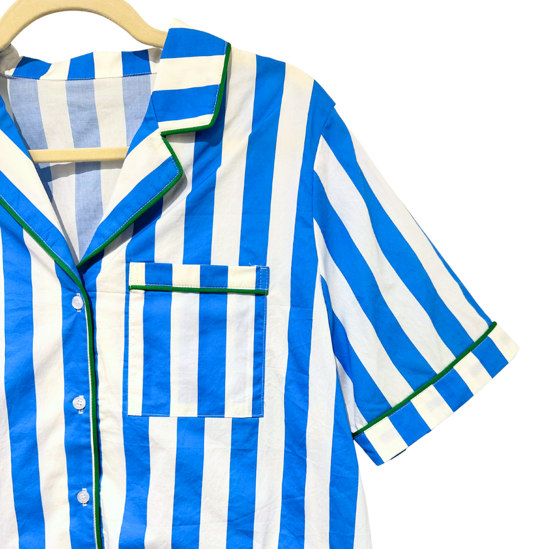 Caryn Lawn Blue Stripe PJ Set