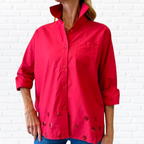 Caryn Lawn Abby Swing Sequin Top Cranberry