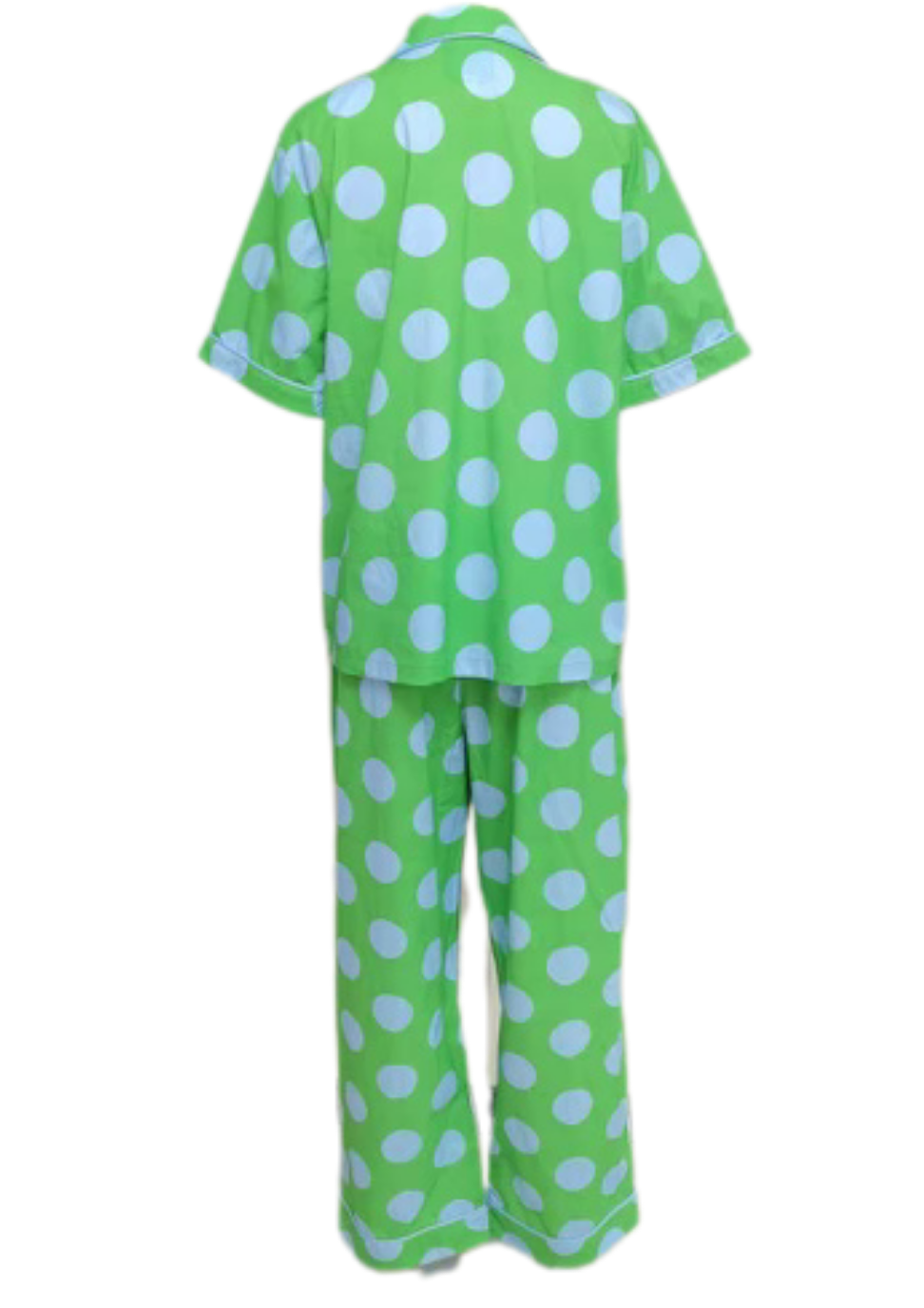 Caryn Lawn Green/blue polka dot Pj Set