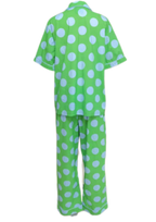 Caryn Lawn Green/blue polka dot Pj Set