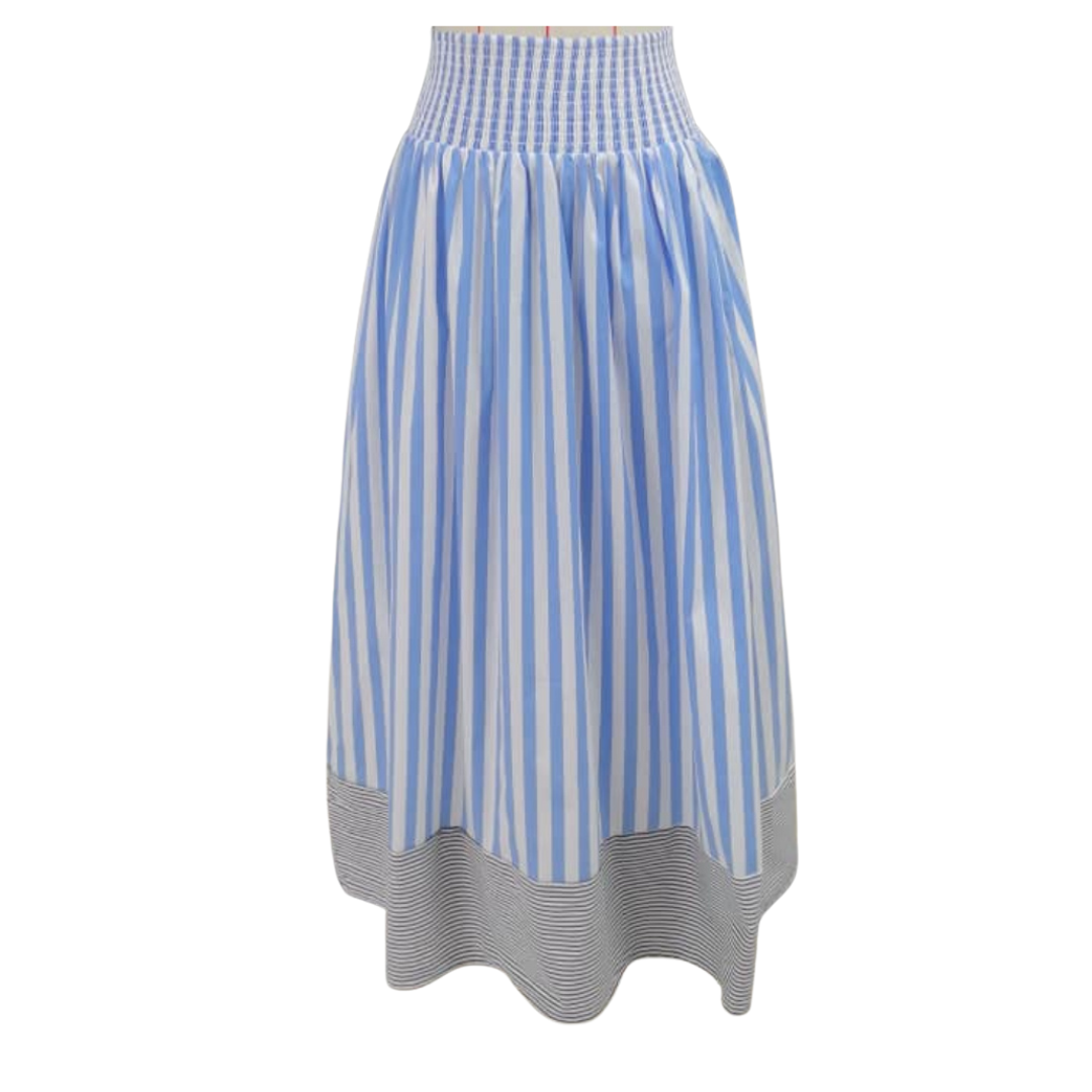 Caryn Lawn Sutton Stripe Skirt Blue