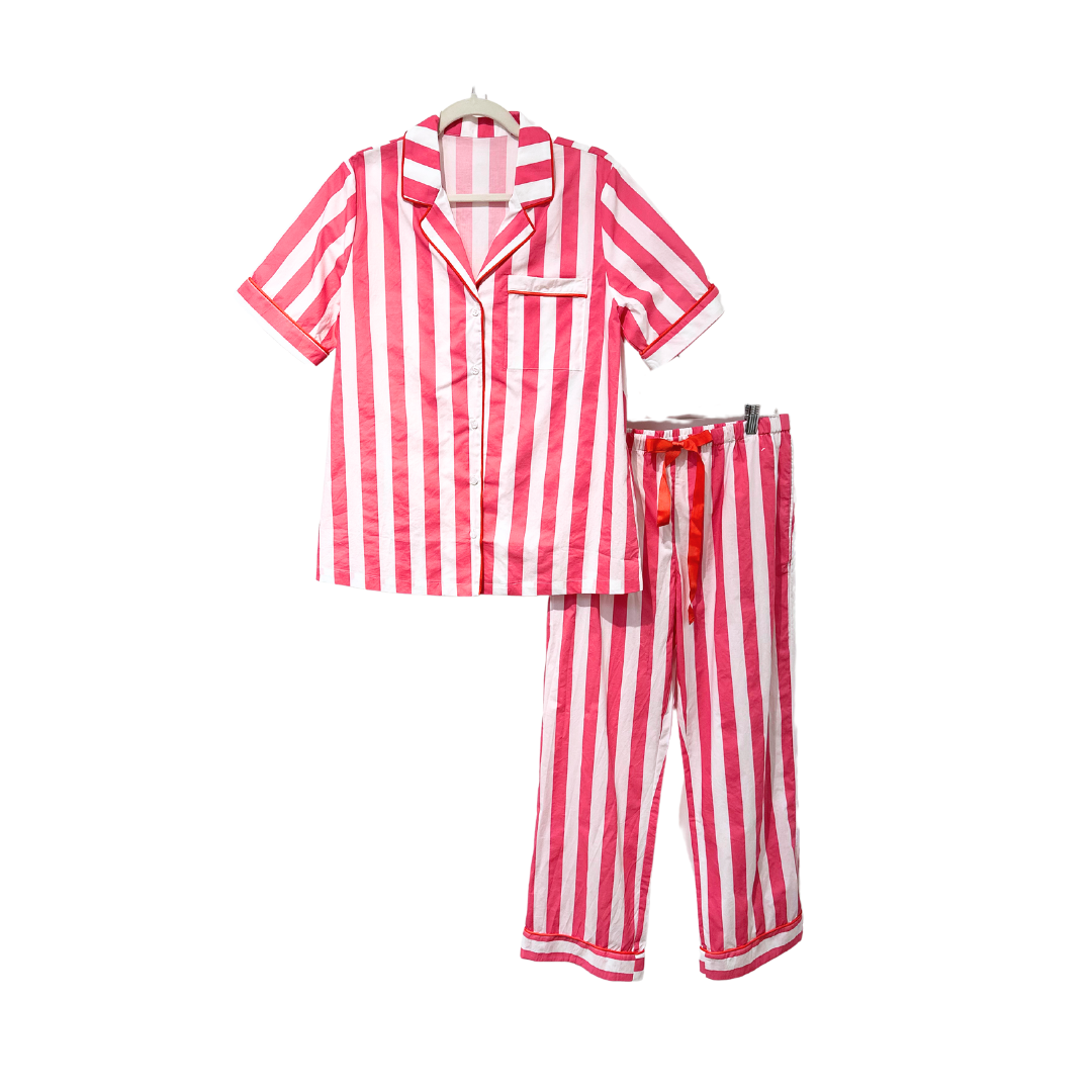 Caryn Lawn Pink Stripe PJ Set