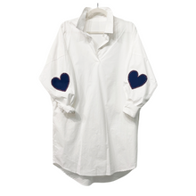 Load image into Gallery viewer, Caryn Lawn Preppy Dress Heart Elbow White