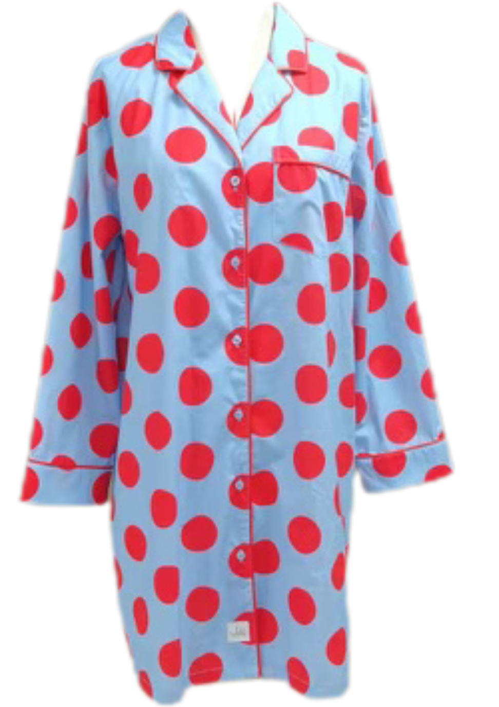 Caryn Lawn Blue/red polka dot Sleep Shirt