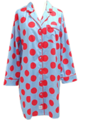 Caryn Lawn Blue/red polka dot Sleep Shirt