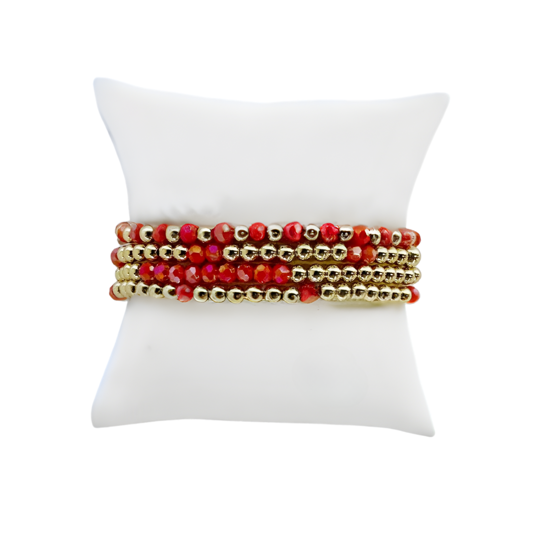 Caryn Lawn Santorini Bracelet Stack, Coral