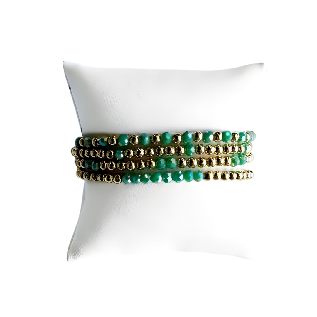 Caryn Lawn Santorini Bracelet Stack, Green