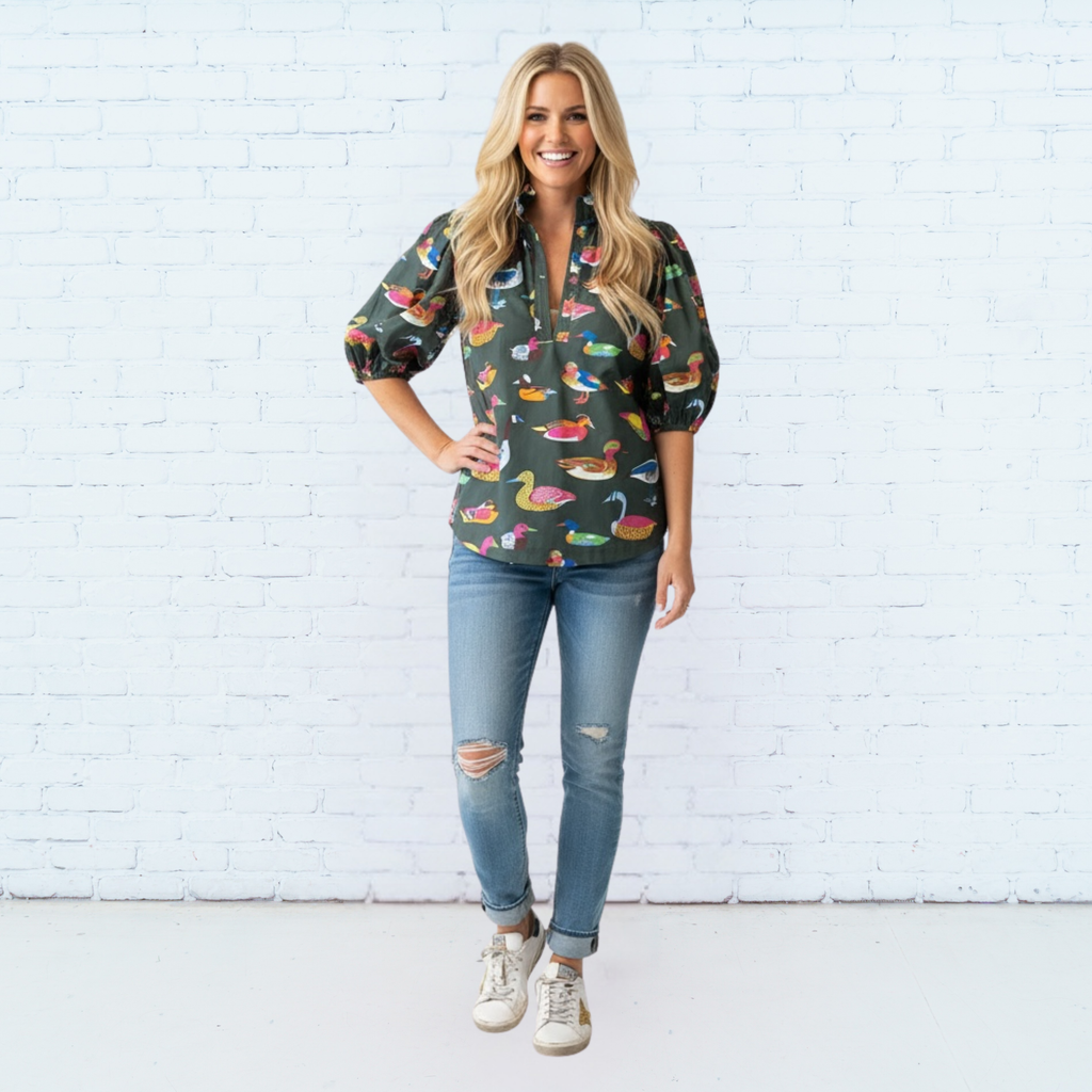 Anna Duck Top Olive