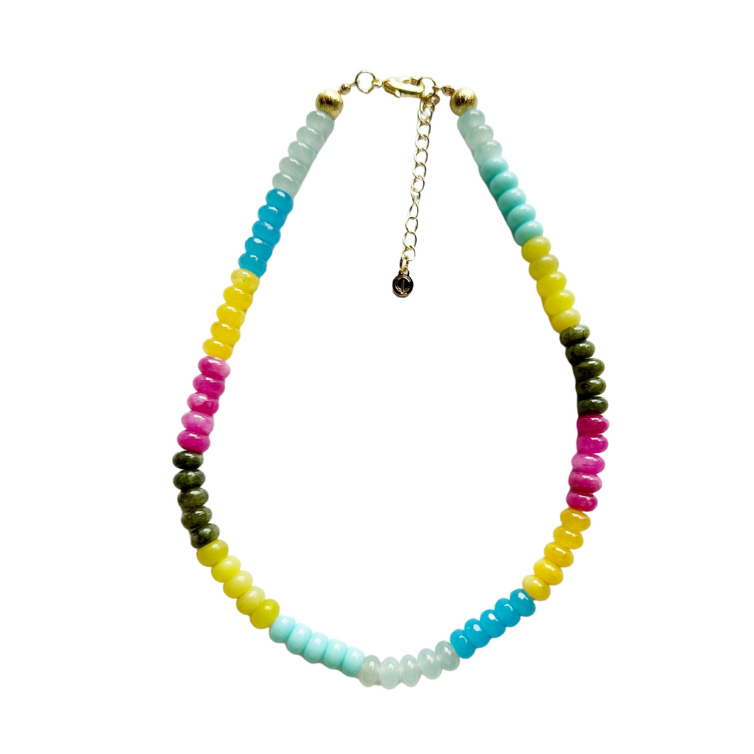 colorful glass bead necklace 