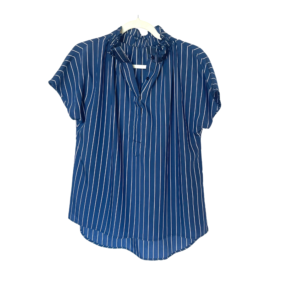 Caryn Lawn Emily Top Navy Stripe