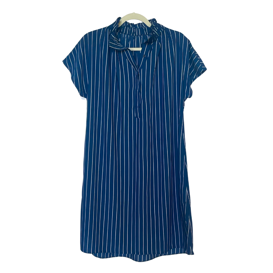 Caryn Lawn Emily Dress Navy Stripe
