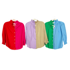 Caryn Lawn Kelsey Contrast Top Lavender and Khaki