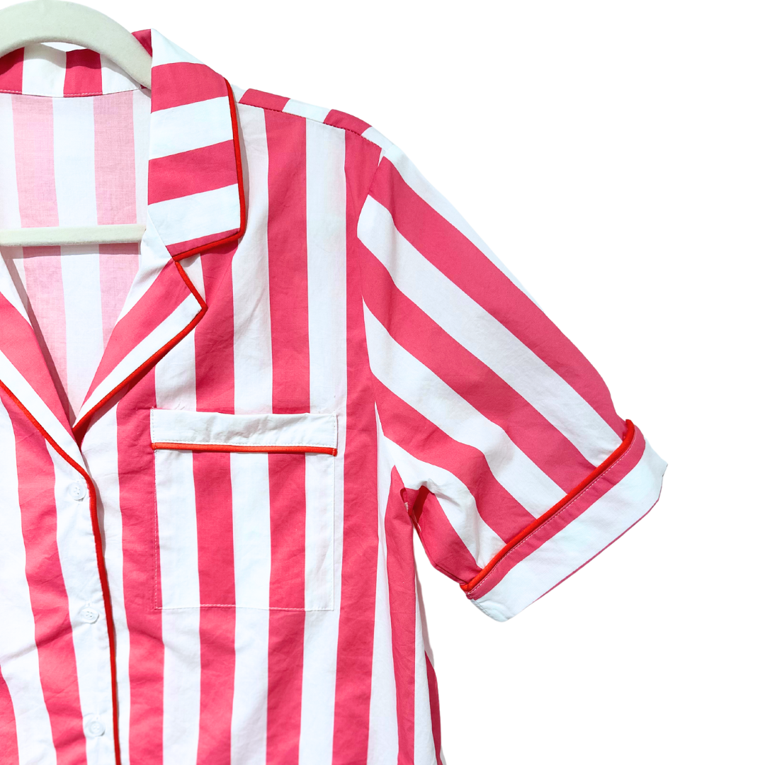 Caryn Lawn Pink Stripe PJ Set