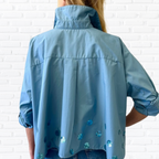 Caryn Lawn Abby Swing Sequin Top Wedgewood