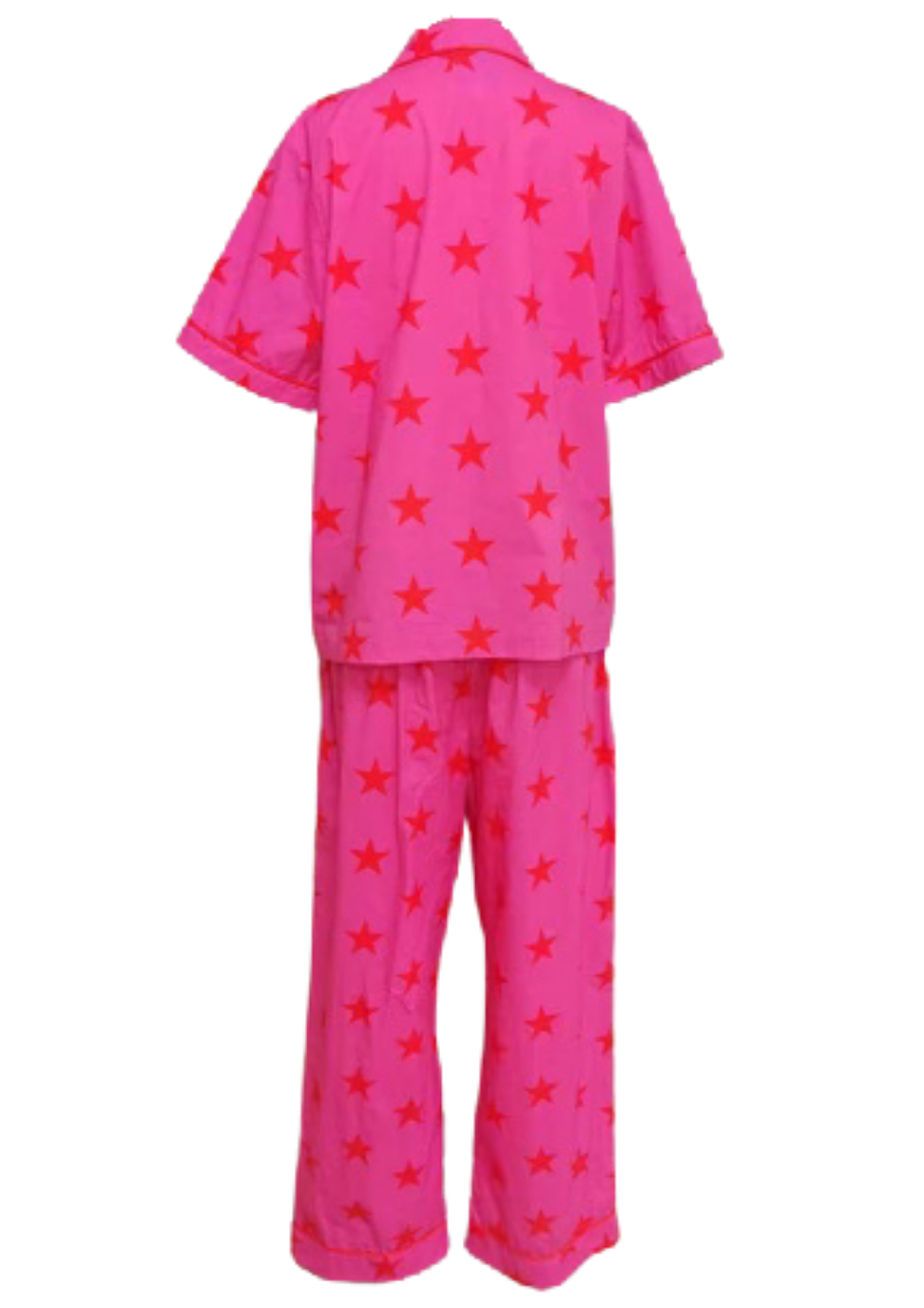 Caryn Lawn Pink/red star Pj Set