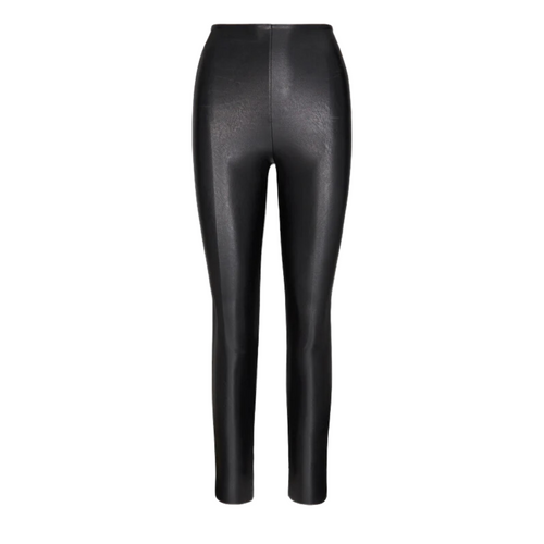 Caryn Lawn Commando Faux Leather Legging Black