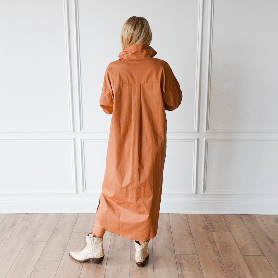 Caryn Lawn Dani Dress Cocoa and Blue