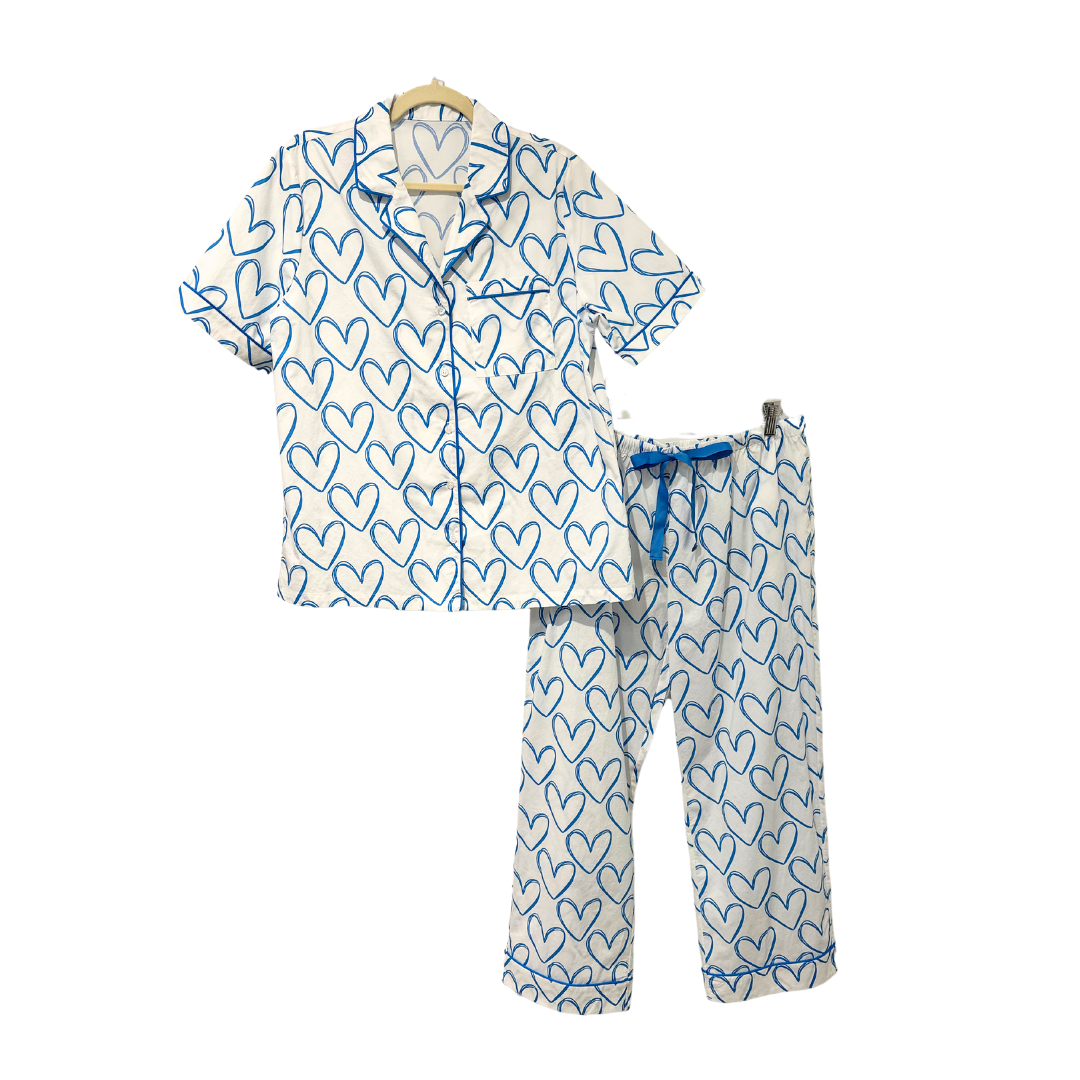 Caryn Lawn Blue Heart PJ Set