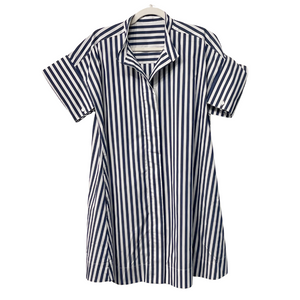 Caryn Lawn Margot Dress Navy Stripe