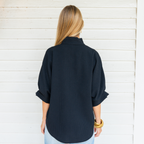 Caryn Lawn Caroline Top Black Waffle