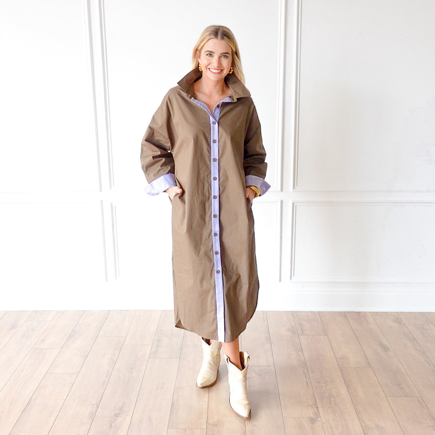 Caryn Lawn Dani Dress Forest and Lavender