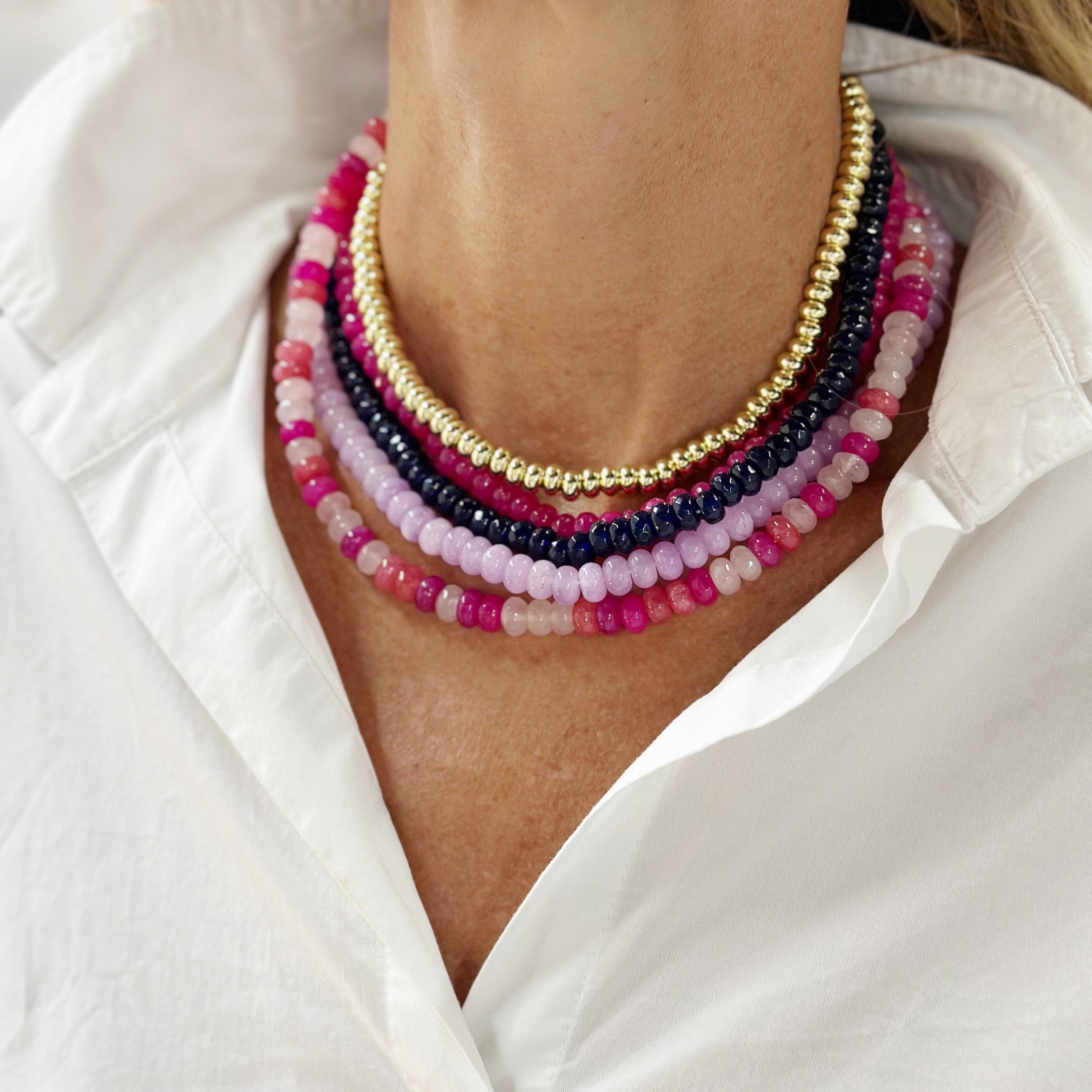 Caryn Lawn Palermo Necklace Hot Pink