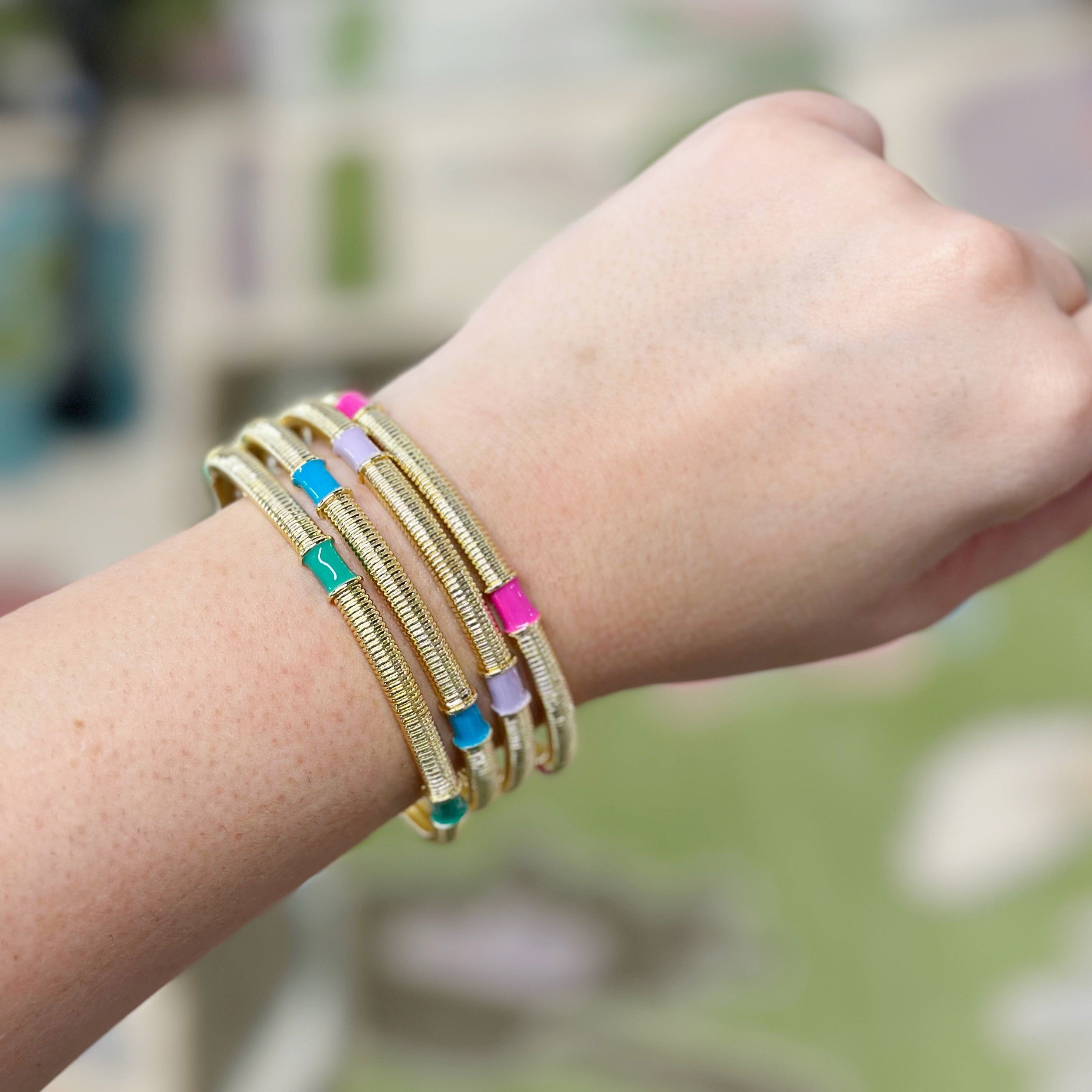 Caryn Lawn Jasmine Bangle Green