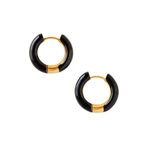Caryn Lawn Abby Hoop Earring Black