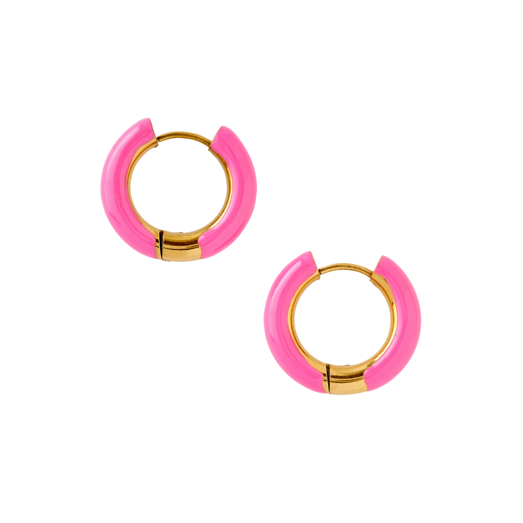 Caryn Lawn Abby Hoop Earring Pink