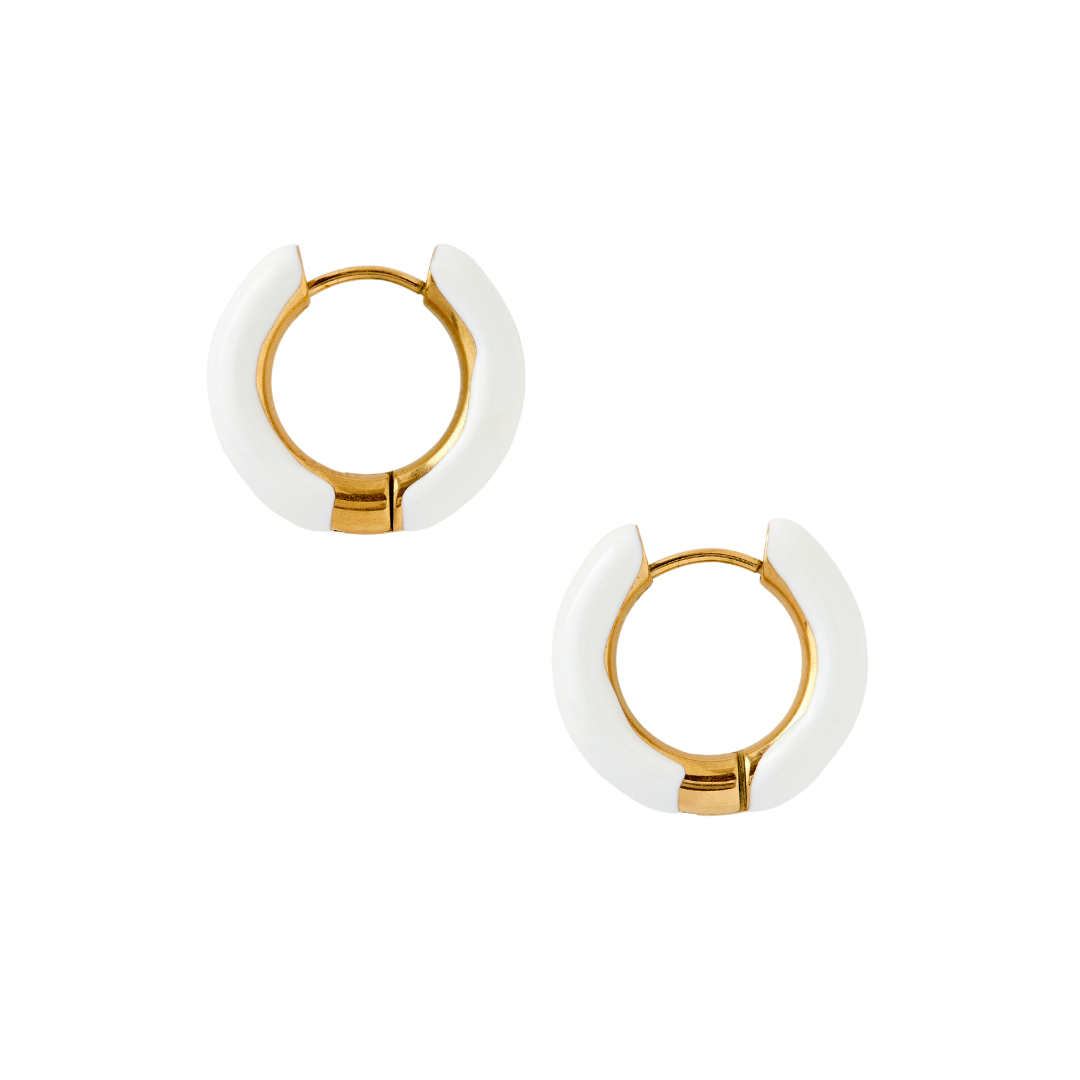 Caryn Lawn Abby Hoop Earring White