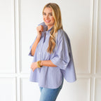 Caryn Lawn Abby Swing Top Blue and Navy Stripe