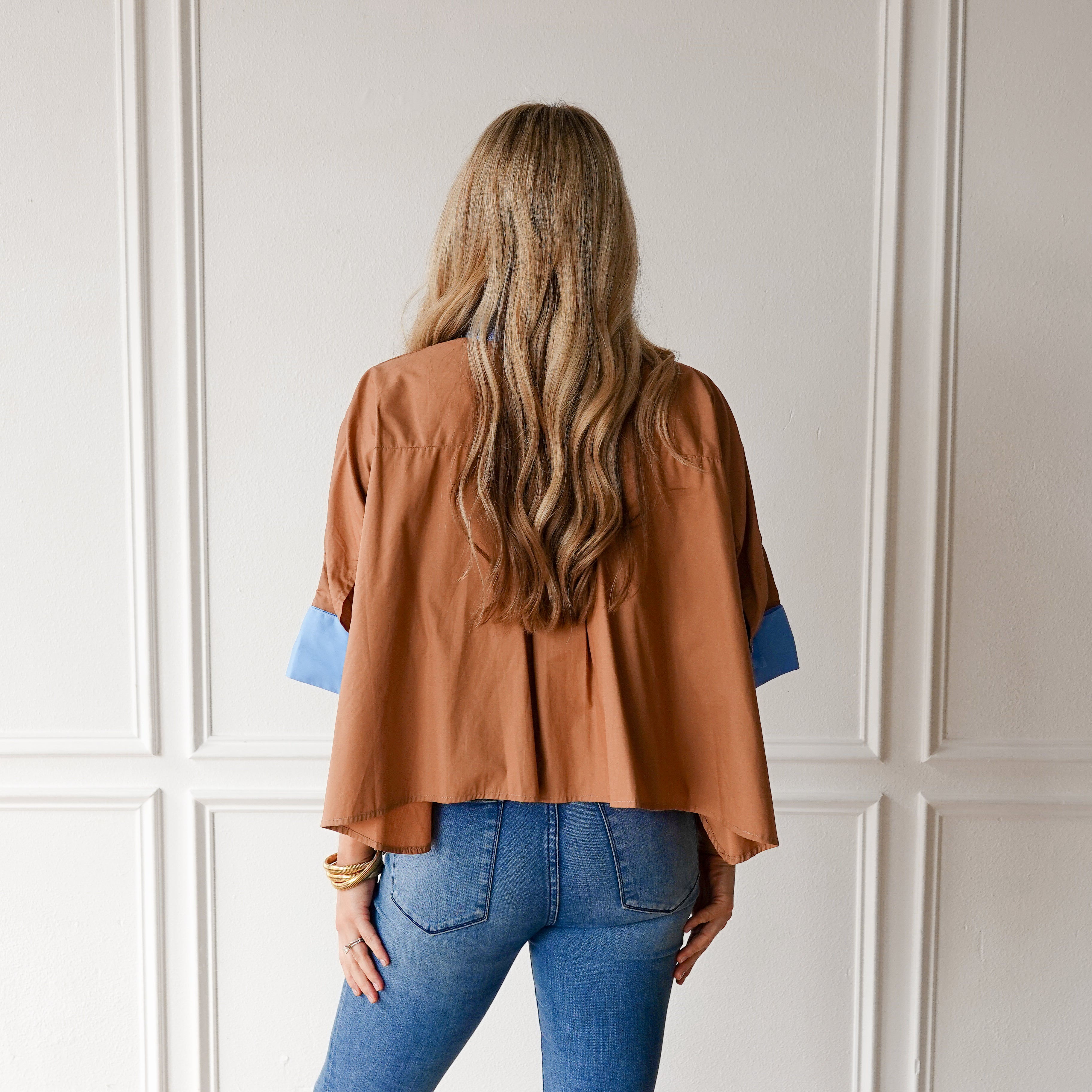Caryn Lawn Abby Swing Top Cocoa and Blue