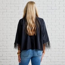 Load image into Gallery viewer, Caryn Lawn Abby Swing Top Feather Black