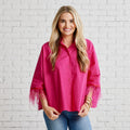 Caryn Lawn Abby Swing Top Feather Hot Pink