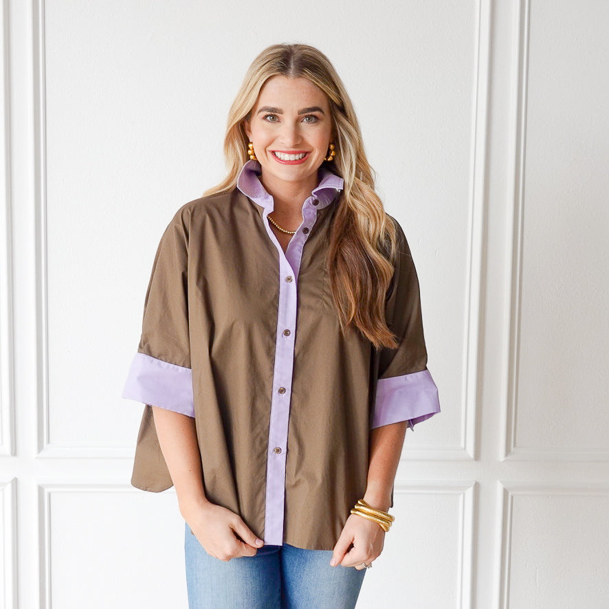 Caryn Lawn Abby Swing Top Forest and Lavender