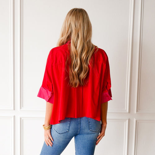 Caryn Lawn Abby Swing Top Red and Pink