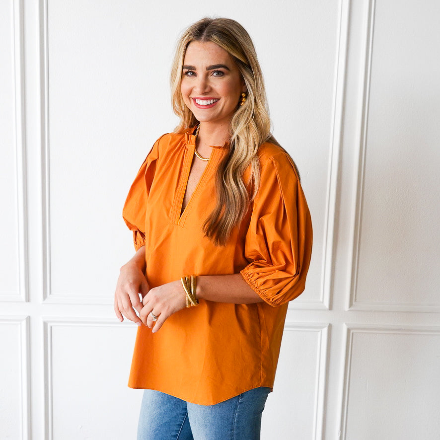 Caryn Lawn Anna Top Burnt Orange