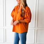 Caryn Lawn Anna Top Burnt Orange