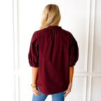 Caryn Lawn Anna Top Maroon