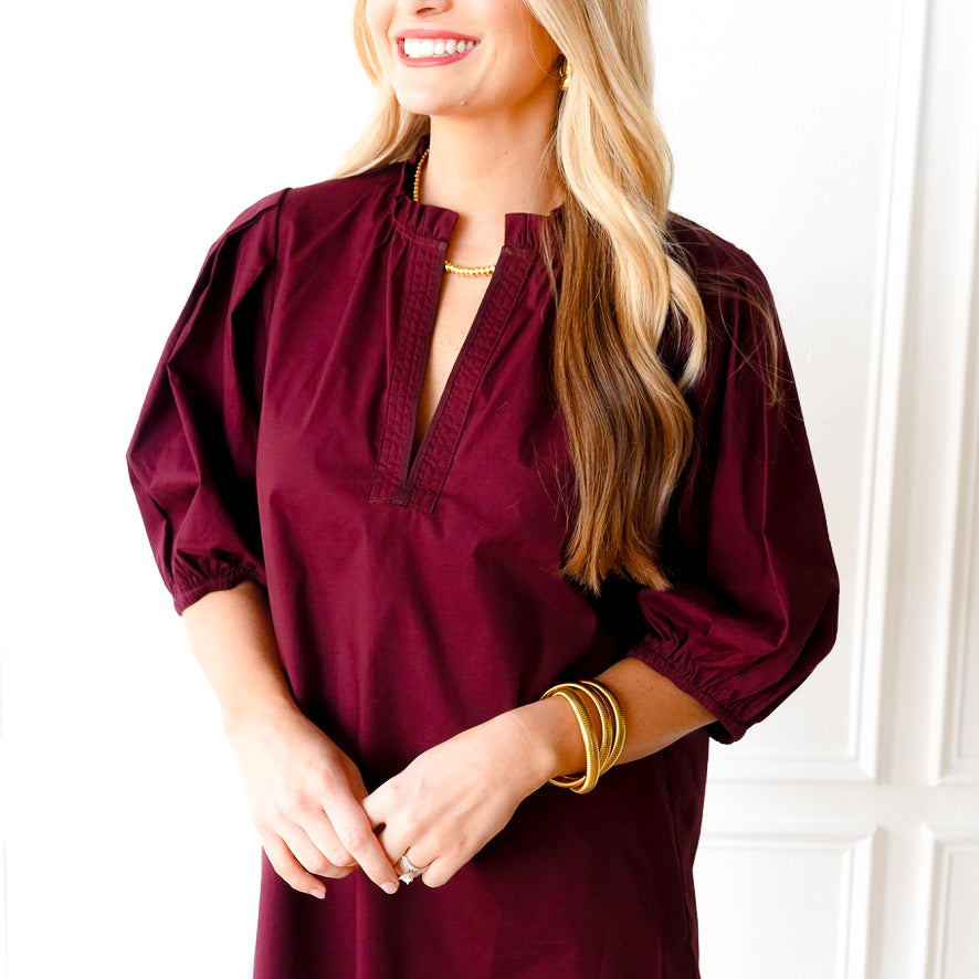 Caryn Lawn Anna Top Maroon