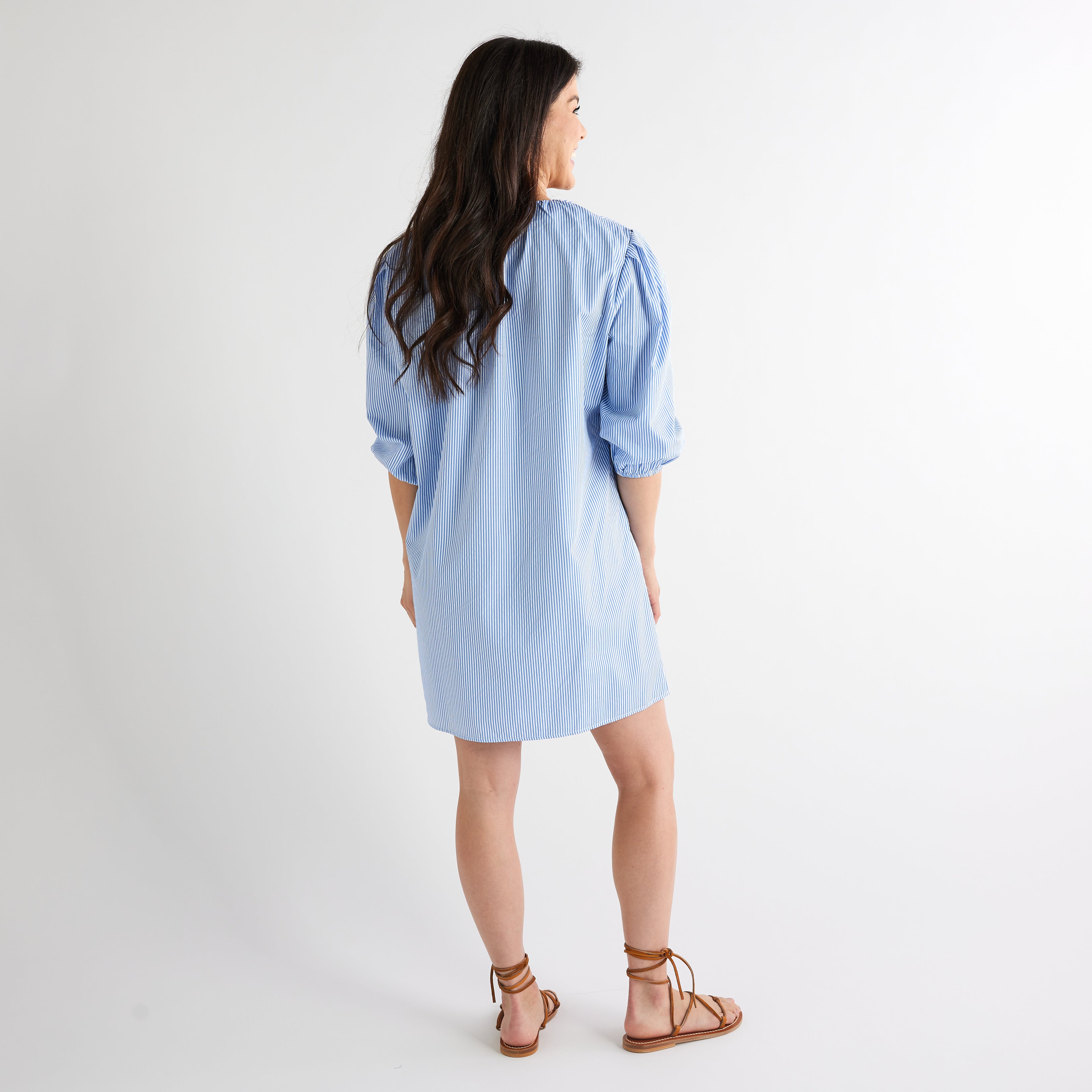 Caryn Lawn Asher Dress Blue Stripe